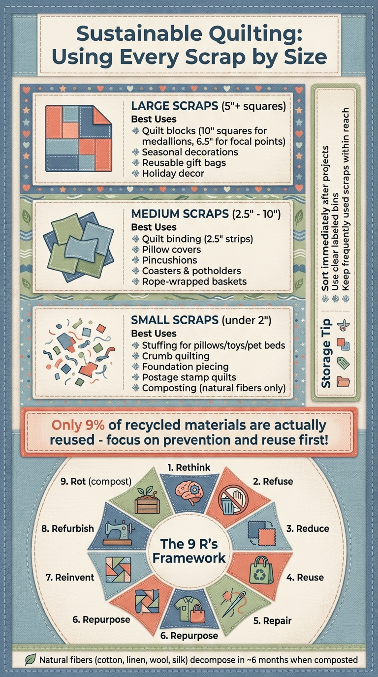 How to Sort and Use Fabric Scraps by Size - Complete Guide