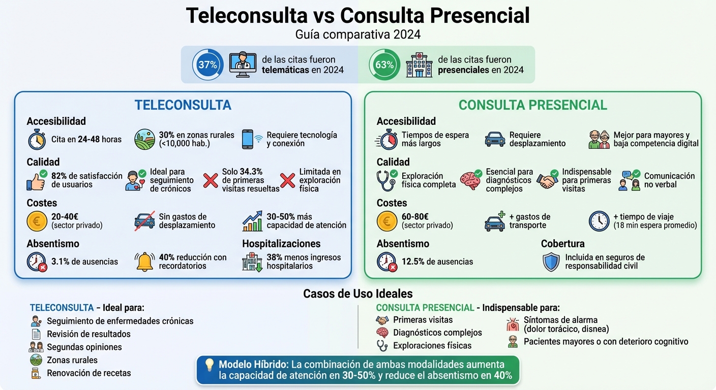 Comparativa teleconsulta vs consulta presencial: costes, accesibilidad y características