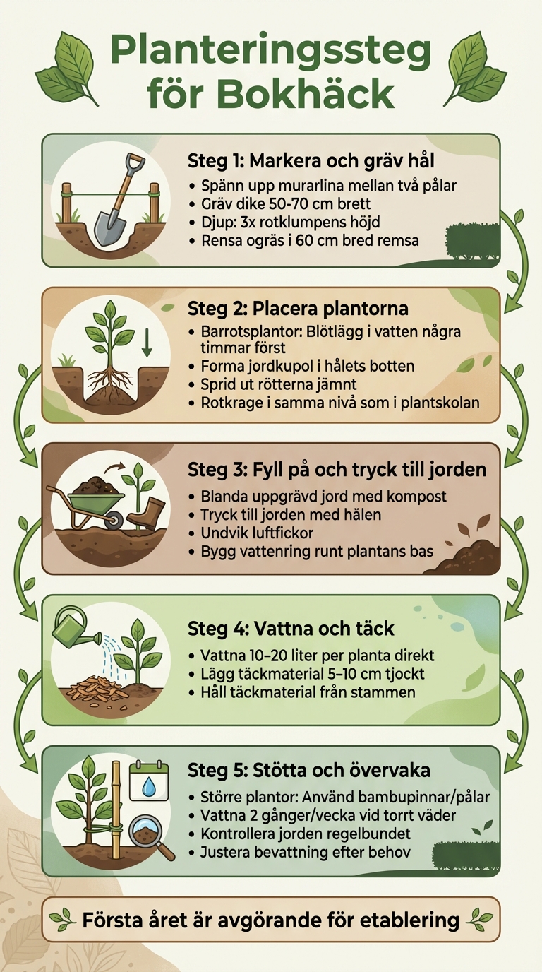 5 steg för att plantera bokhäck - komplett guide