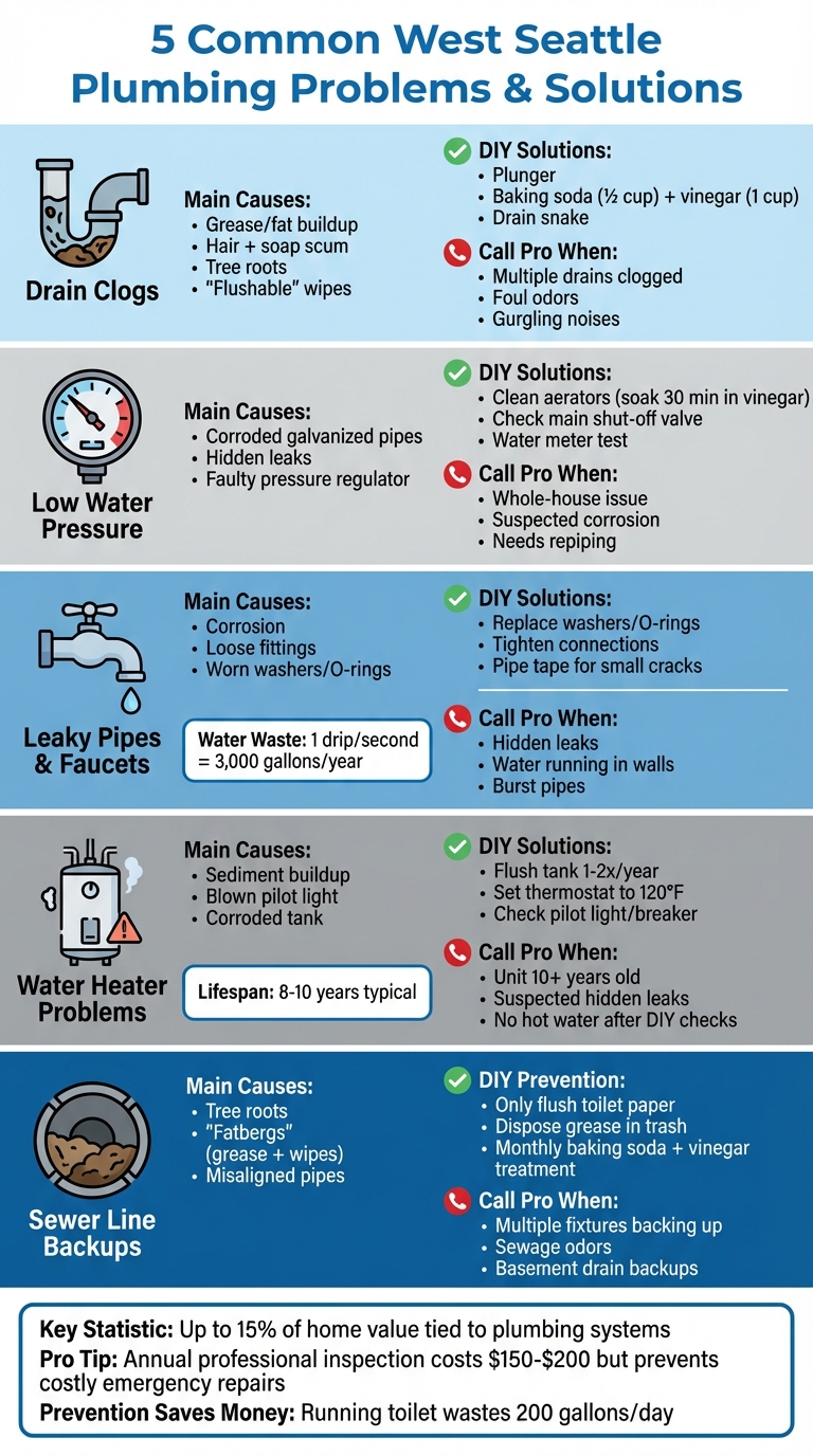 5 Common West Seattle Plumbing Problems: Causes, DIY Solutions, and When to Call a Professional