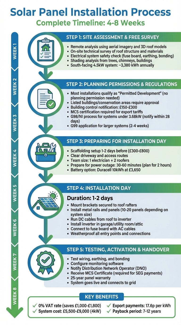 Solar Panel Installation Process: 5 Steps from Survey to Activation