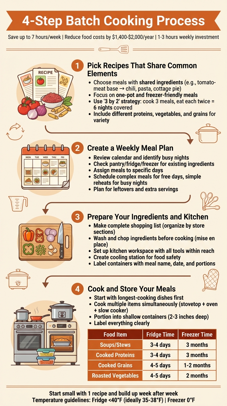 4-Step Batch Cooking Process: From Planning to Storage
