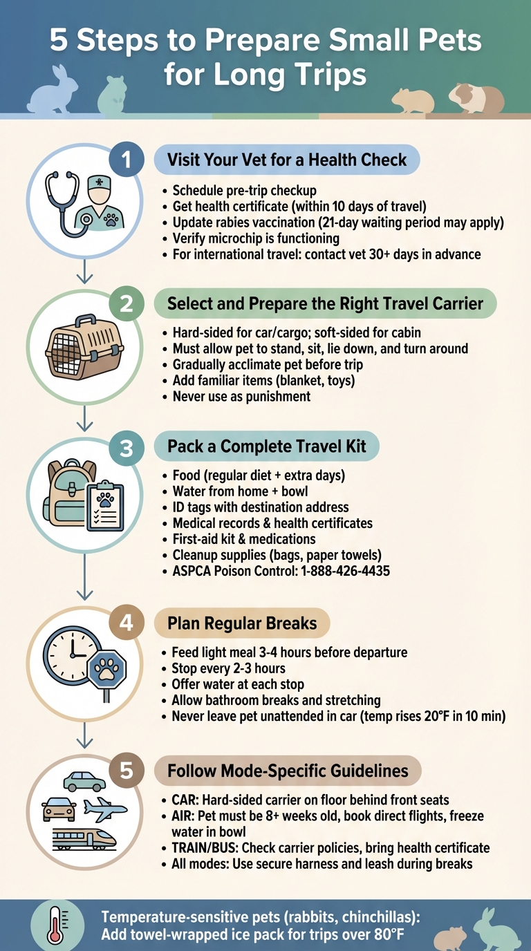 5-Step Guide to Preparing Small Pets for Long Trips