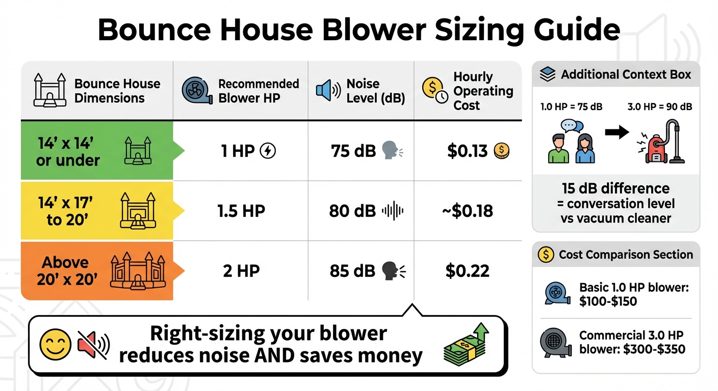 Bounce House Blower Sizing Guide: Noise Levels and Operating Costs