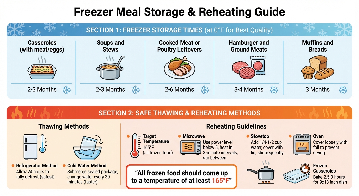 Freezer Meal Storage Times and Reheating Guide