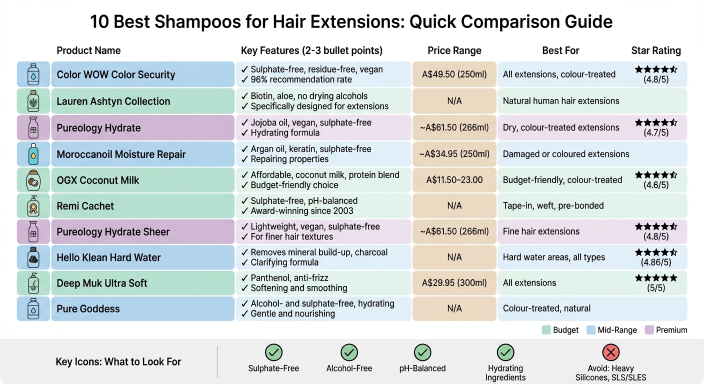 Best Shampoos for Hair Extensions: Quick Comparison Guide