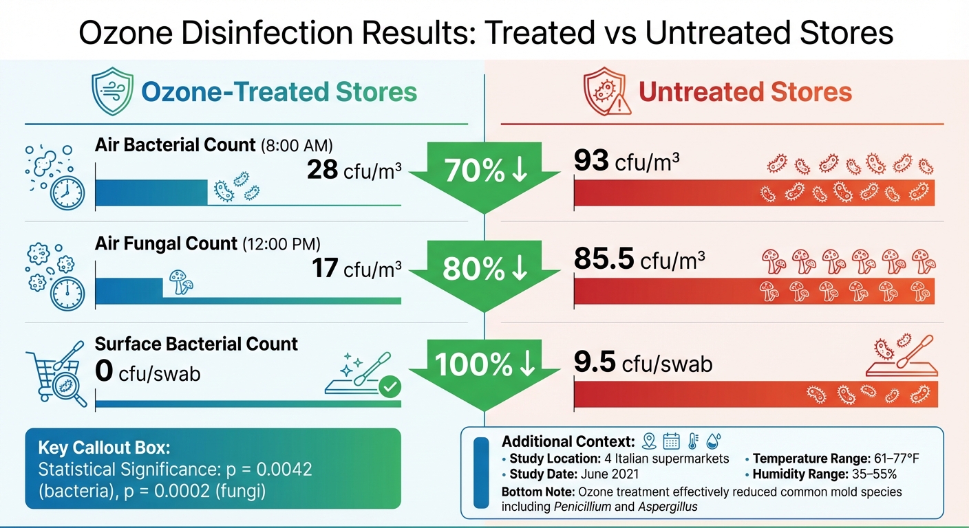 Ozone Disinfection Results: Before vs After Treatment in Commercial Supermarkets