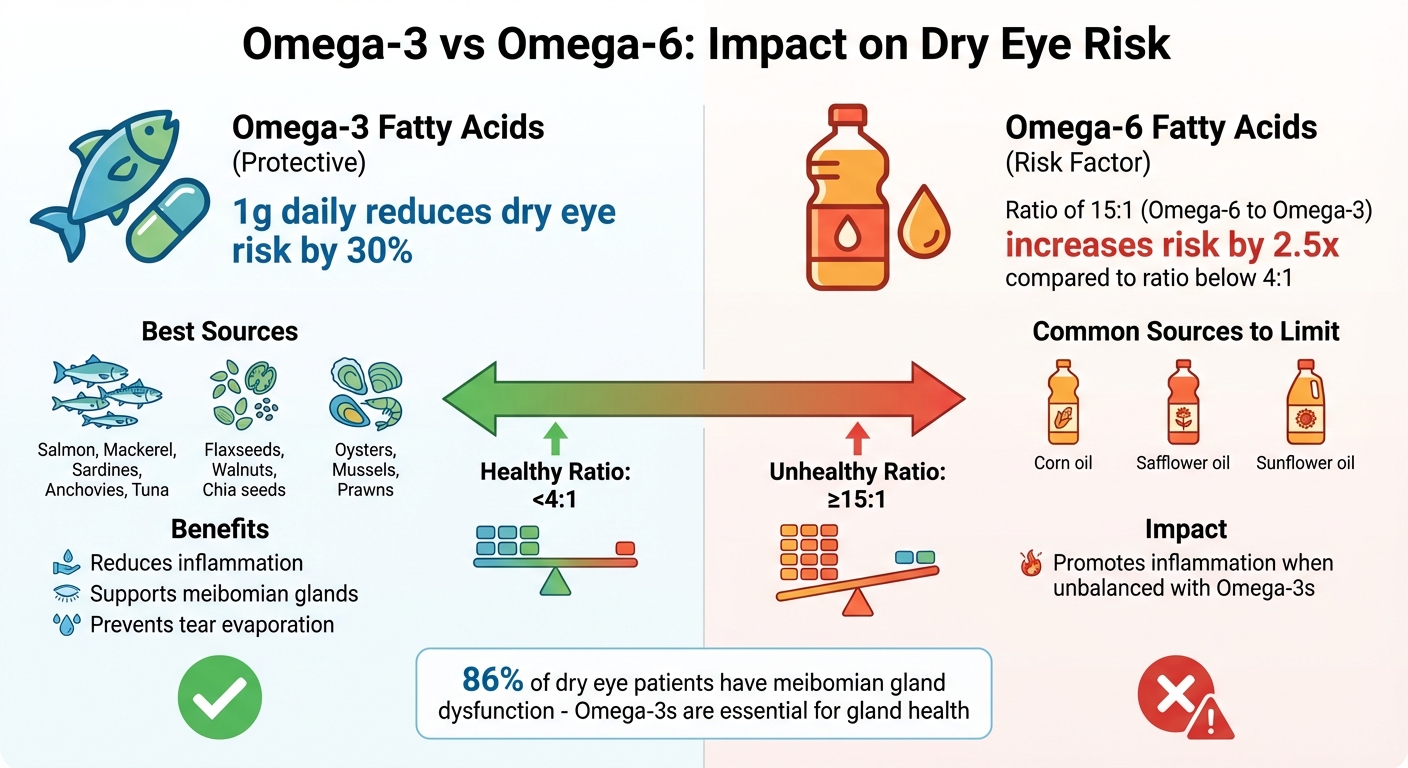 Omega-3 vs Omega-6 Fatty Acids Impact on Dry Eye Risk