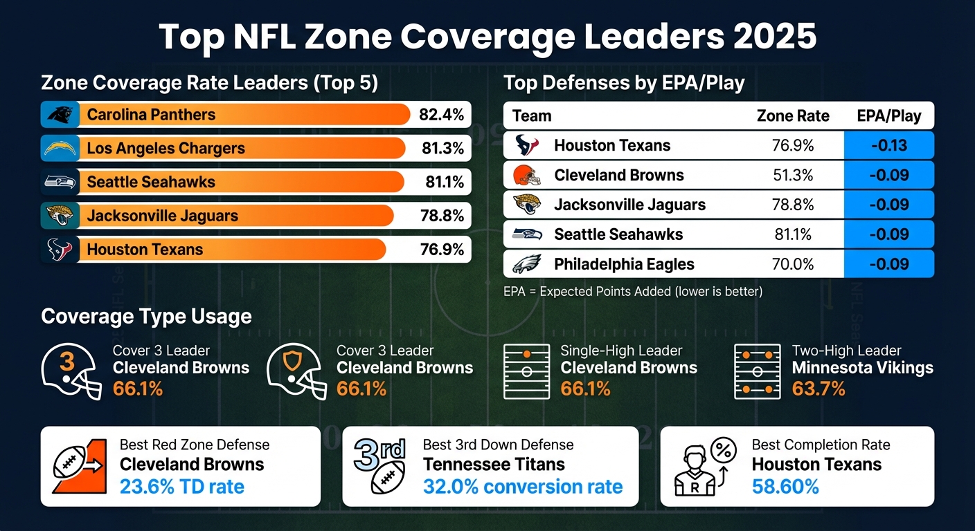 Top NFL Teams by Zone Coverage Rate and Defensive Efficiency 2025