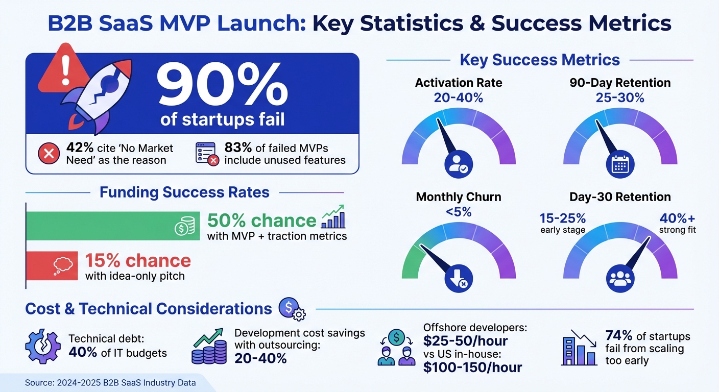 B2B SaaS MVP Launch Statistics and Key Metrics for Success