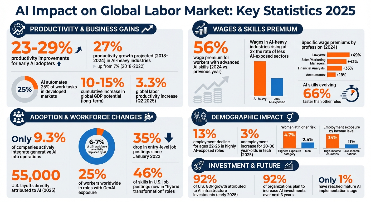 AI Impact on Global Labor Market: Key Statistics 2025