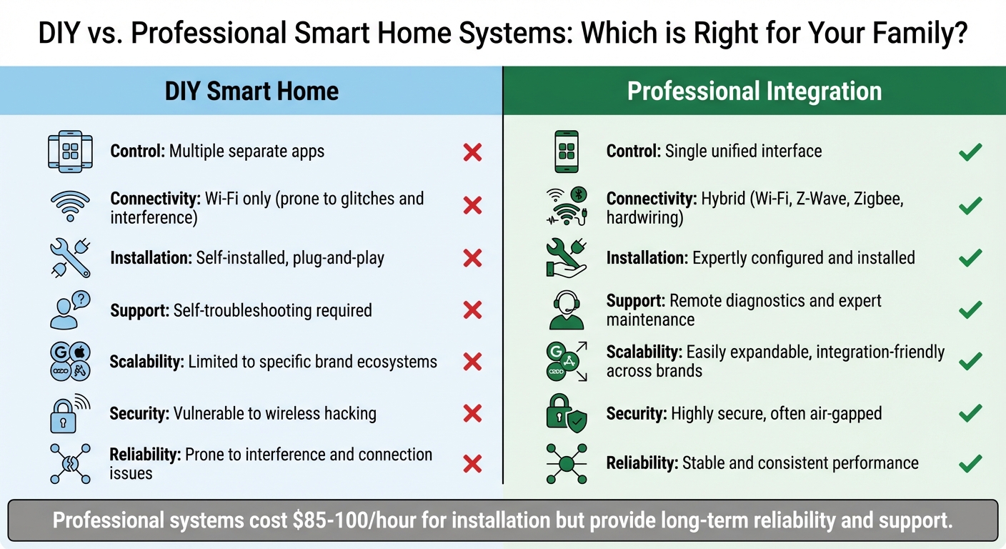 DIY vs Professional Smart Home Systems Comparison