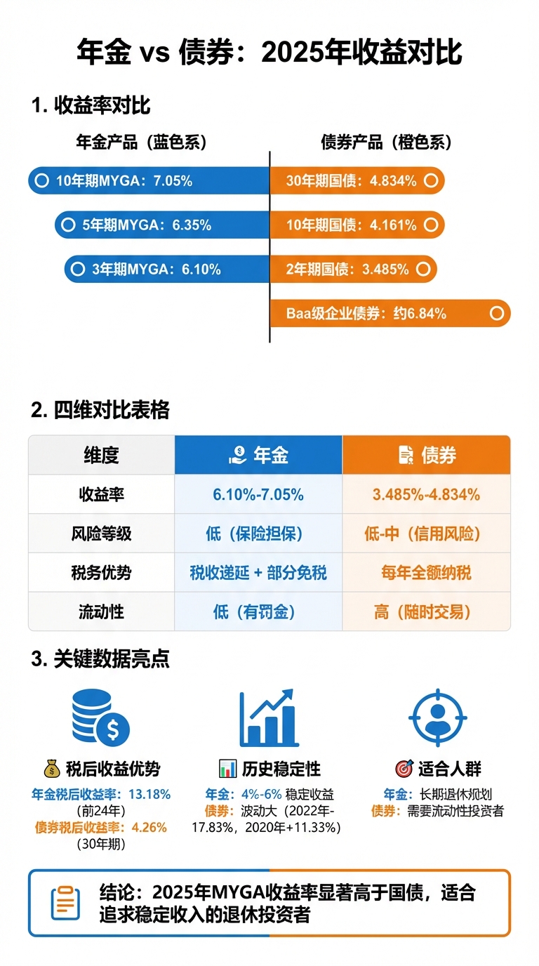 2025年年金与债券收益率对比图