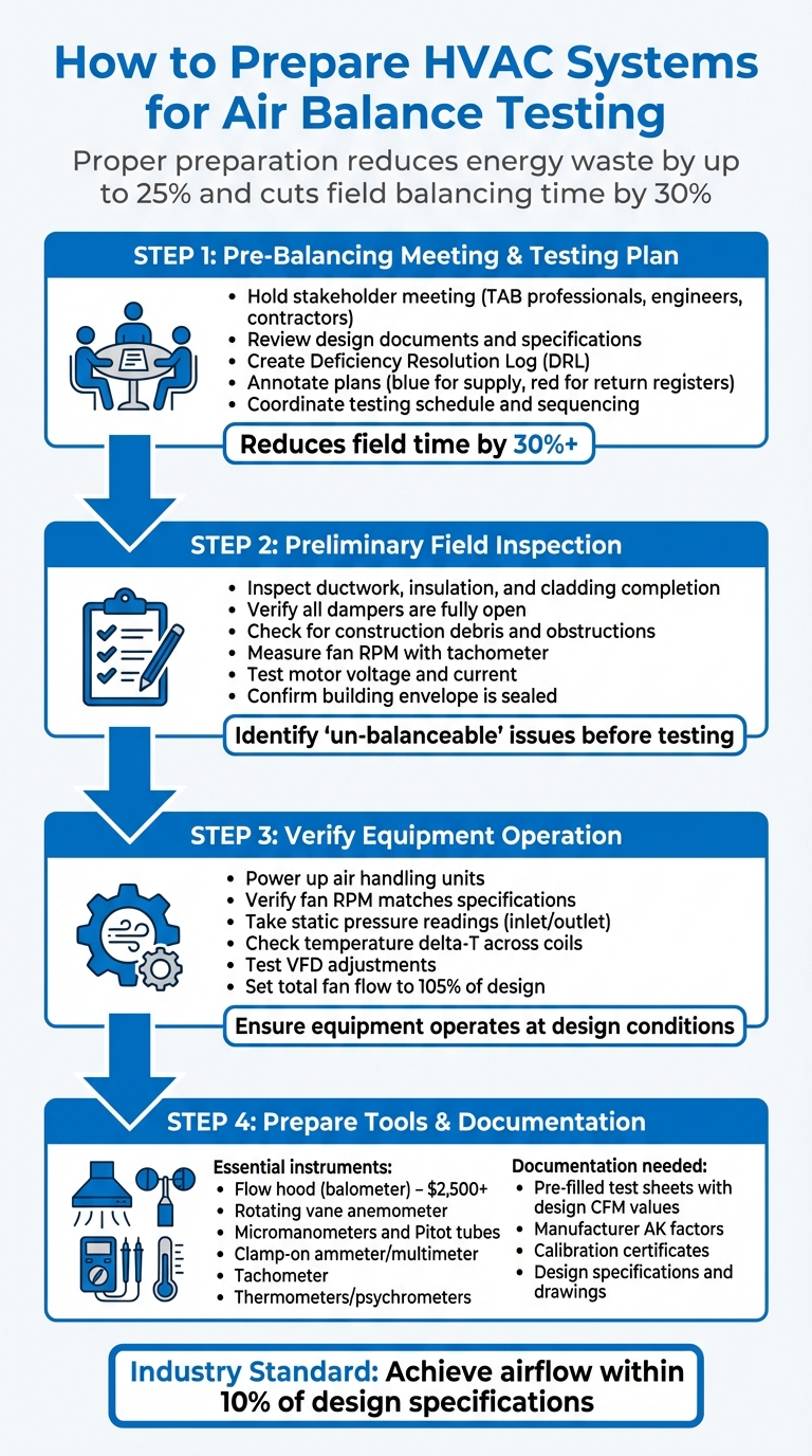4-Step HVAC Air Balance Testing Preparation Process