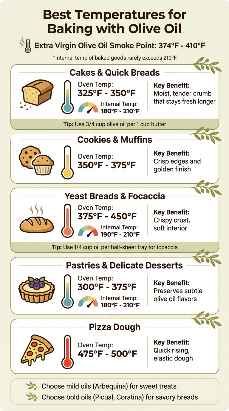 Olive Oil Baking Temperature Guide by Recipe Type