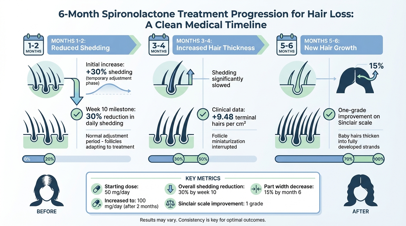 6-Month Spironolactone Hair Loss Treatment Results Timeline