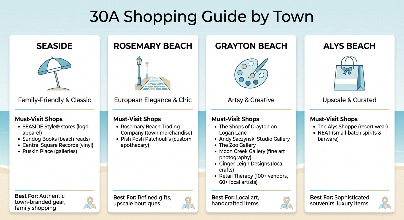 30A Shopping Guide: Where to Find Souvenirs by Town