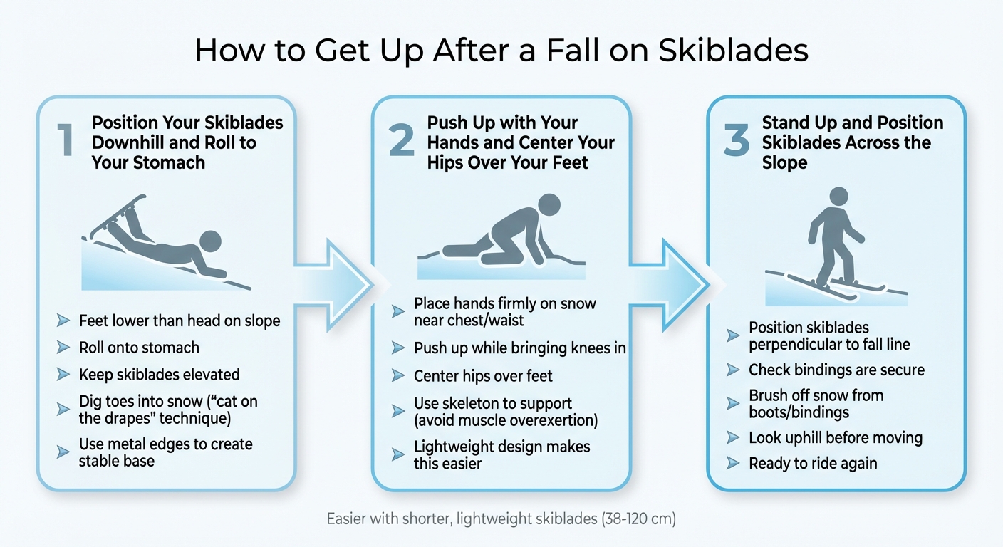 3-stegs återhämtningsprocess för att resa sig efter att ha fallit med skiblades