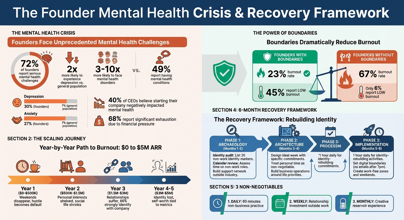 Founder Mental Health Crisis: Key Statistics and Recovery Framework