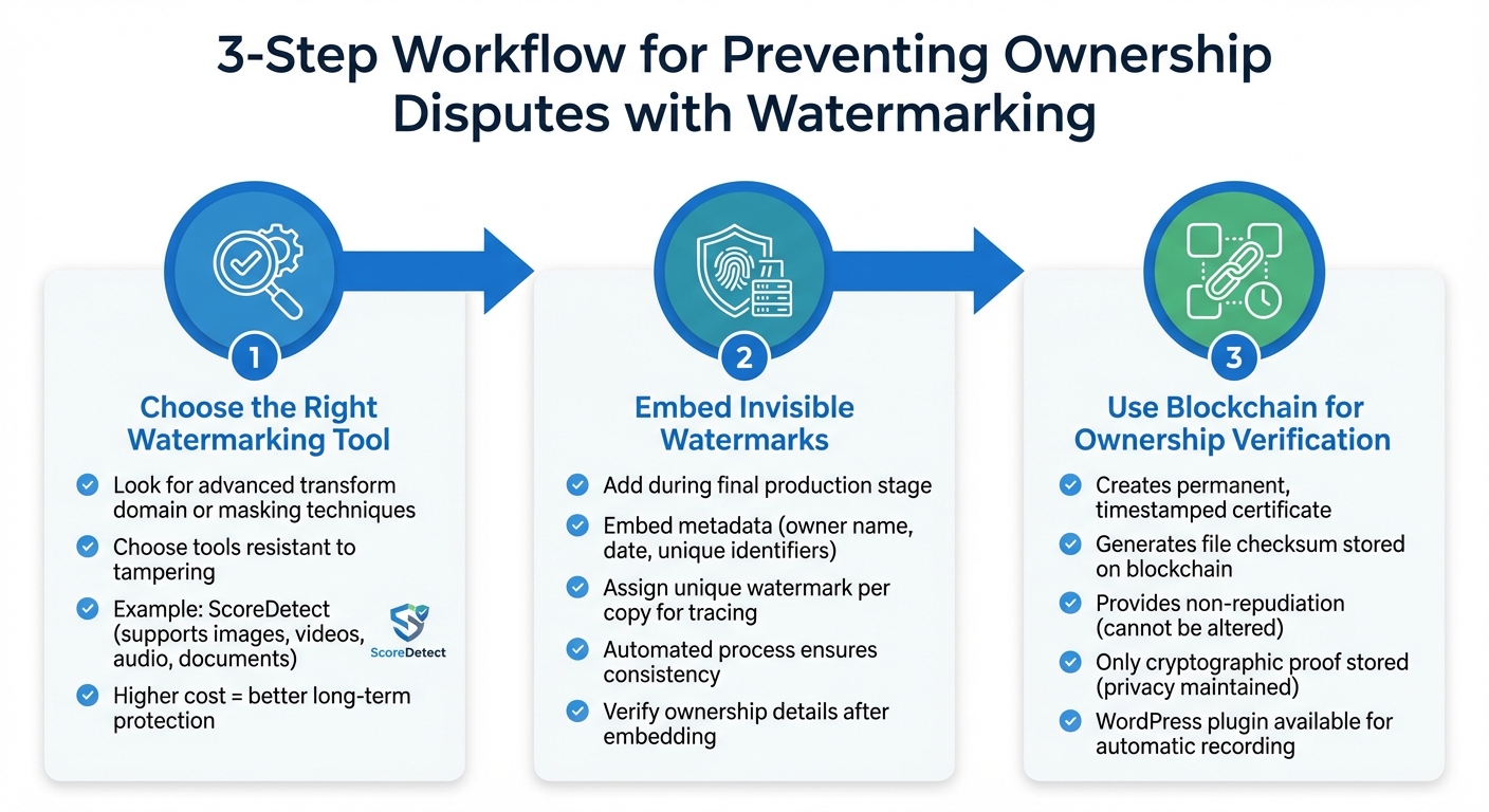 3-Step Process to Prevent Ownership Disputes with Watermarking