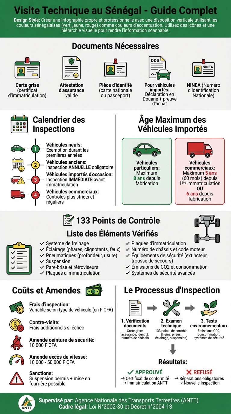 Guide complet de la visite technique au Sénégal : documents, coûts et étapes