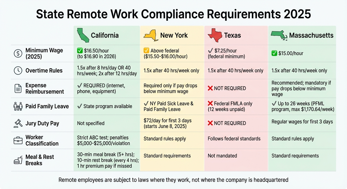 State-by-State Remote Work Compliance Requirements Comparison 2025