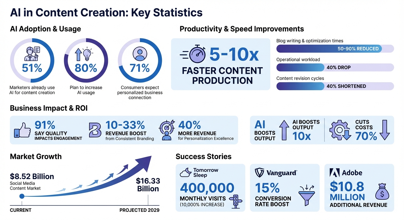 AI Content Creation Statistics: Adoption, Speed, and ROI Benefits