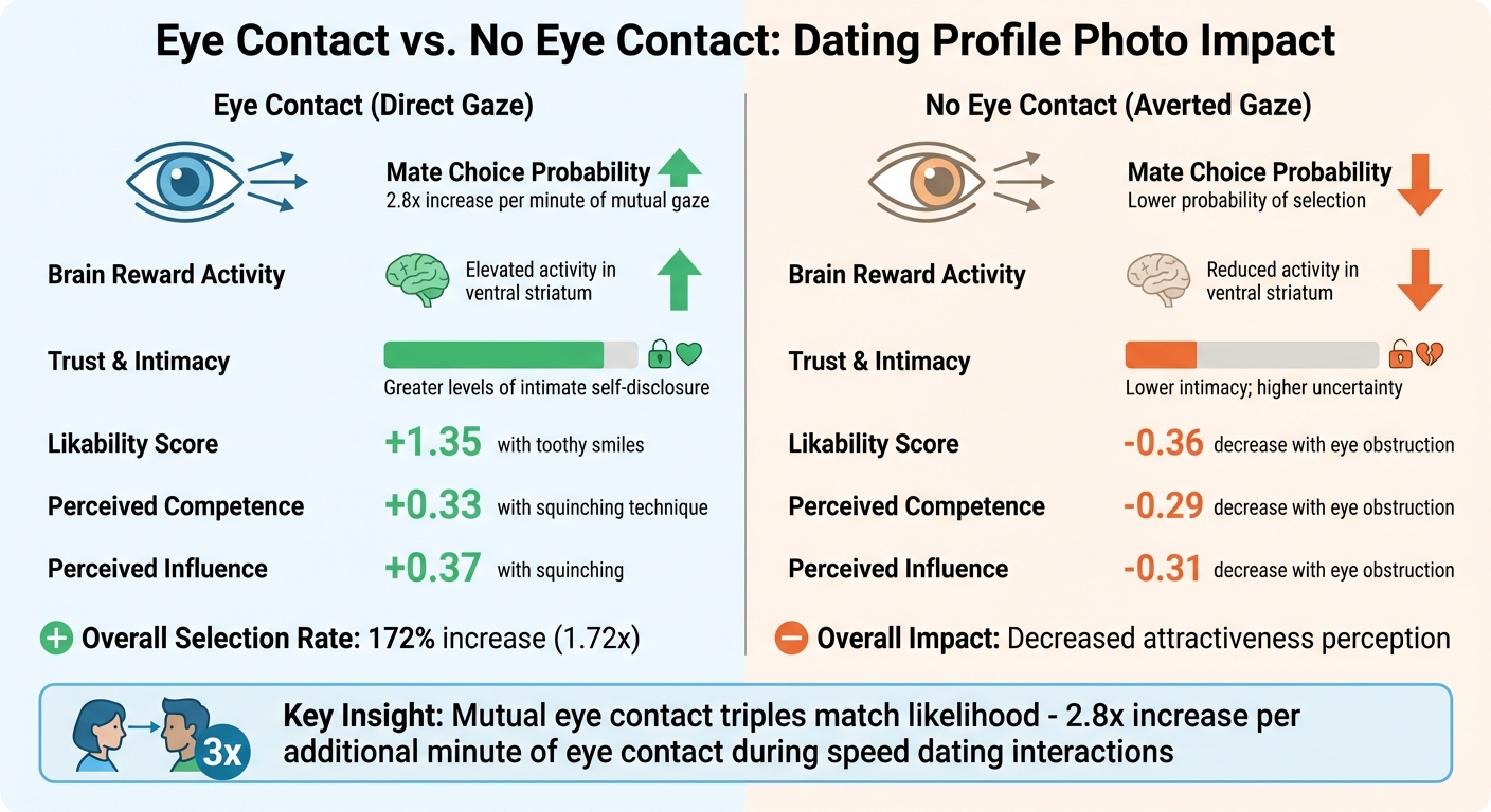Eye Contact vs No Eye Contact in Dating Profile Photos: Research-Backed Comparison