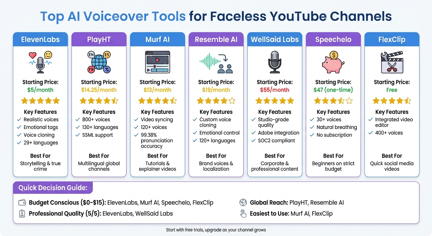AI Voiceover Tools Comparison: Features, Pricing & Best Use Cases