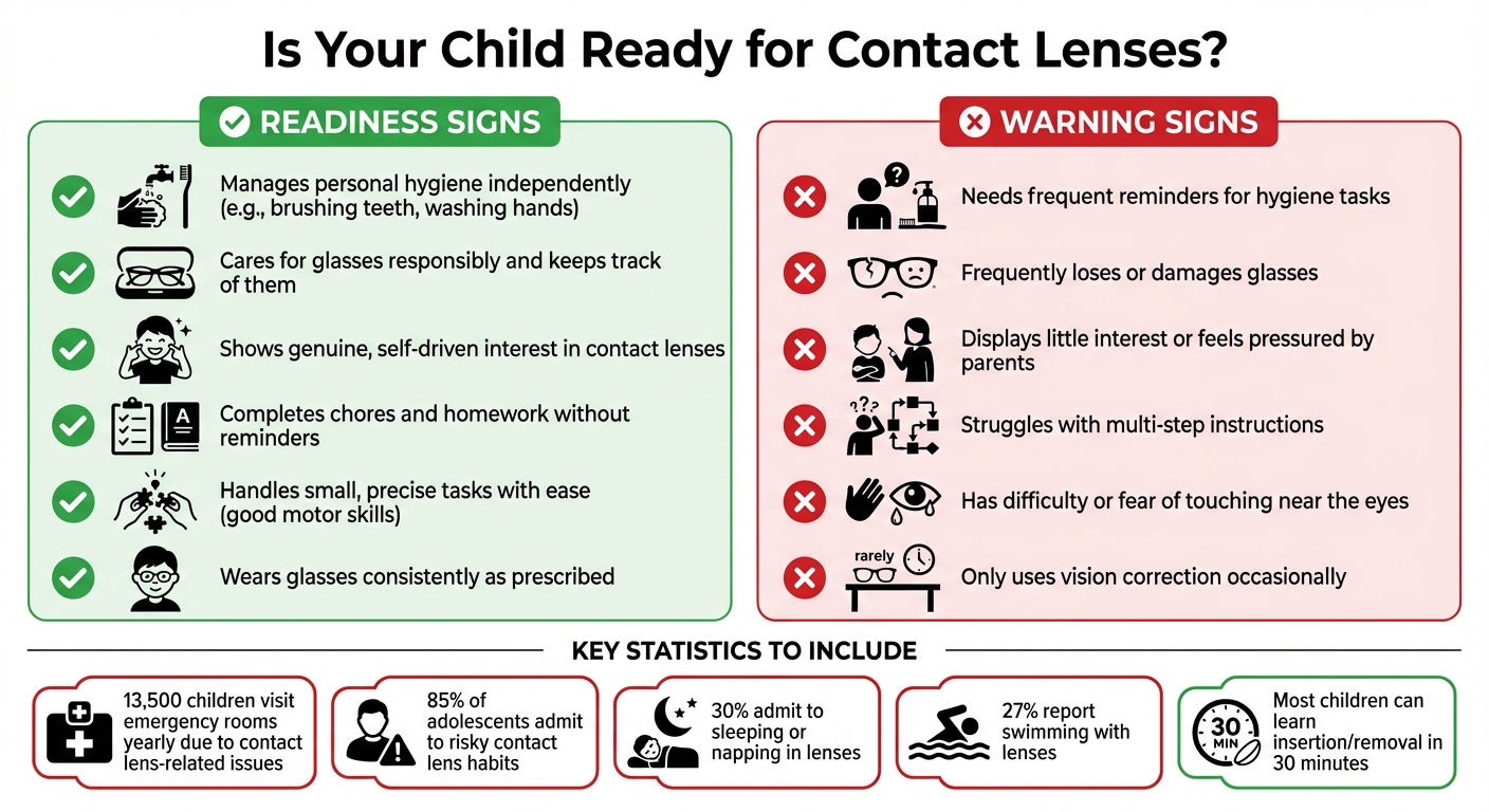 Contact Lens Readiness Signs vs Warning Signs for Children