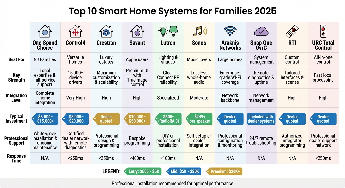 Smart Home Systems Comparison: Features, Costs & Best Use Cases 2025