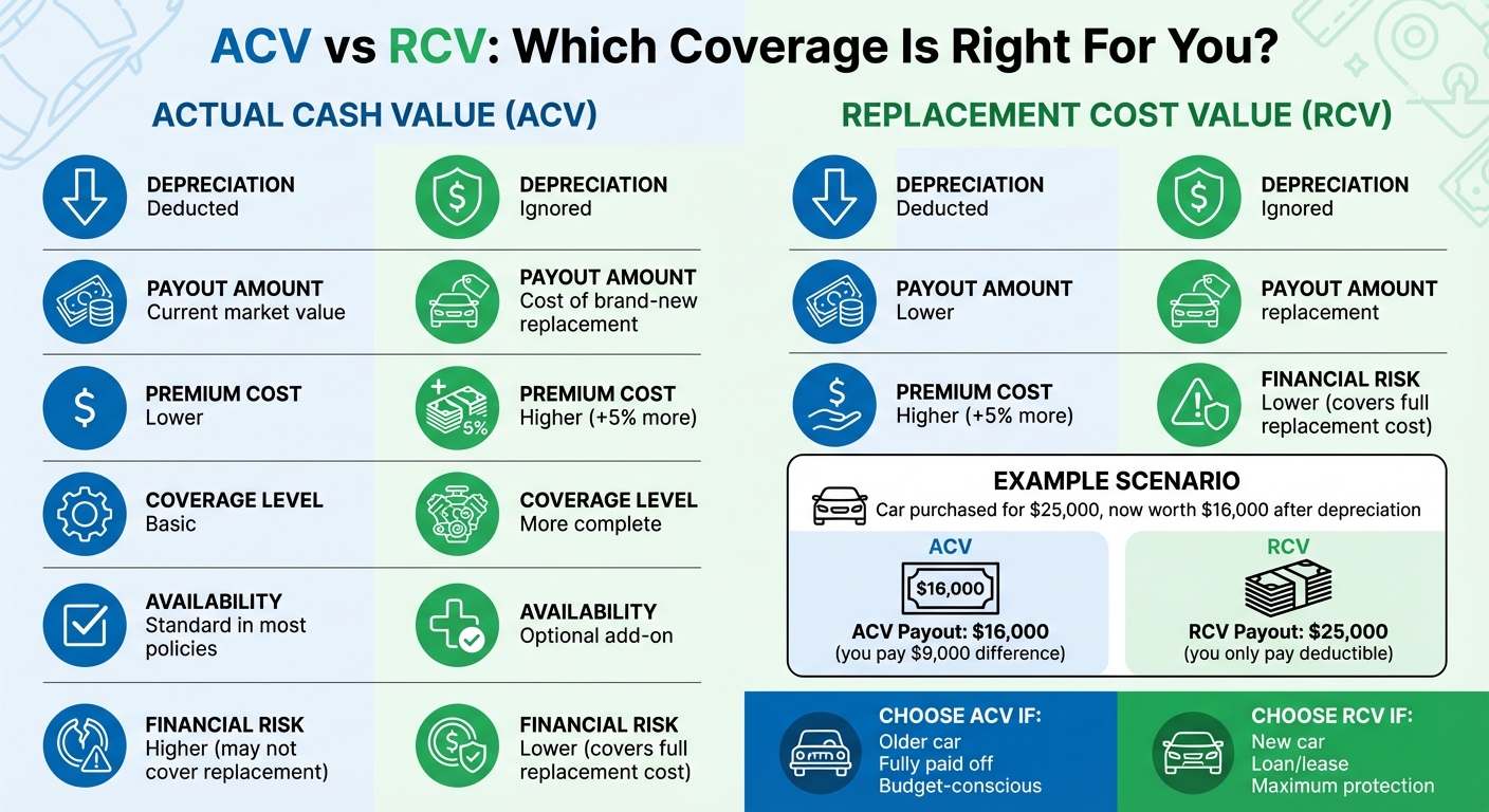 ACV vs RCV Insurance Coverage Comparison Chart