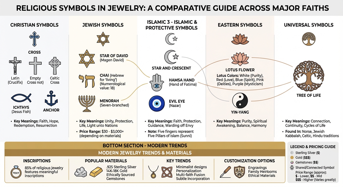 Religious Jewelry Symbols Across Major Faiths: Meanings and Design Elements