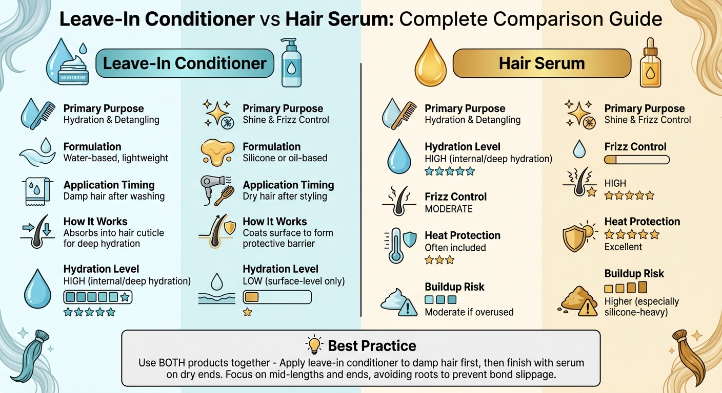 Leave-In Conditioner vs Hair Serum for Extensions Comparison Chart