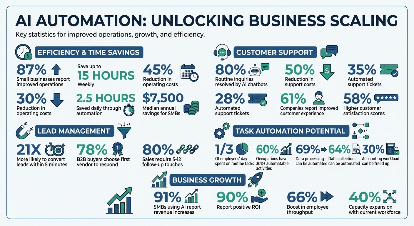 AI Business Automation Statistics: Time Savings, Cost Reduction, and ROI