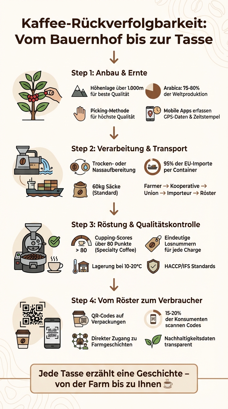 Kaffee-Rückverfolgbarkeit: 4 Schritte vom Bauernhof bis zur Tasse