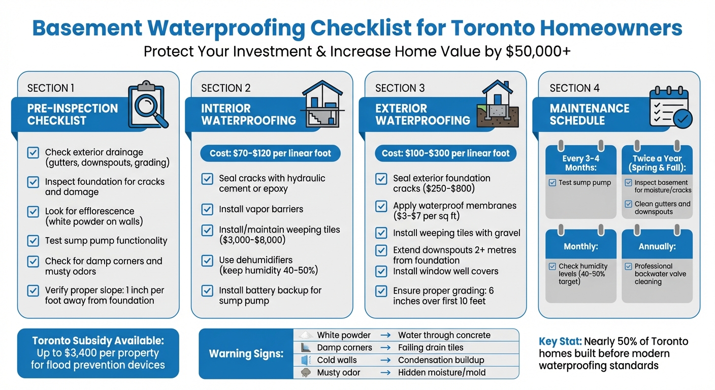 Complete Basement Waterproofing Checklist for Toronto Homeowners