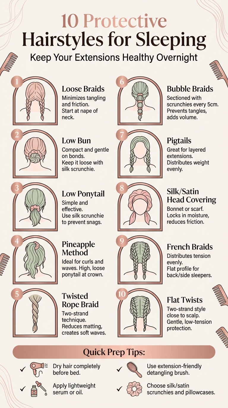 10 Protective Hairstyles for Sleeping with Hair Extensions