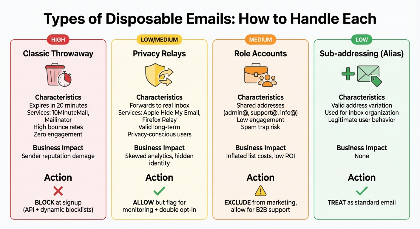 Types of Disposable Emails: Risk Levels and Recommended Actions