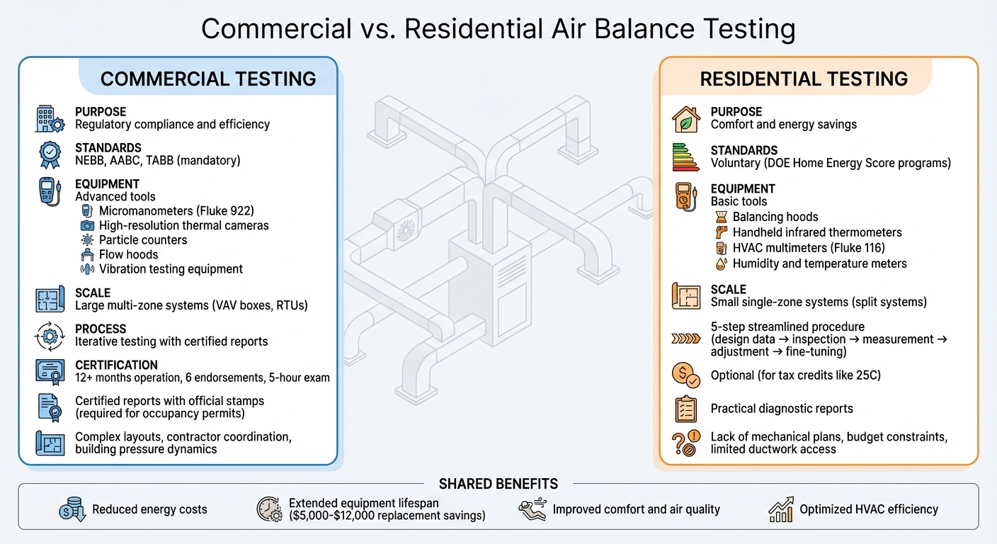 Commercial vs Residential Air Balance Testing: Key Differences