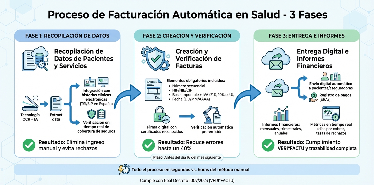 Proceso de facturación automática en salud: 3 fases principales