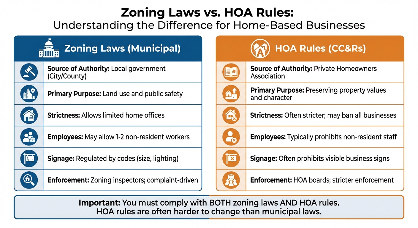 Zoning Laws vs HOA Rules for Home-Based Businesses