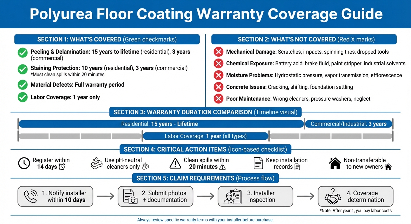 Polyurea Floor Coating Warranty Coverage Guide: What's Included vs Excluded