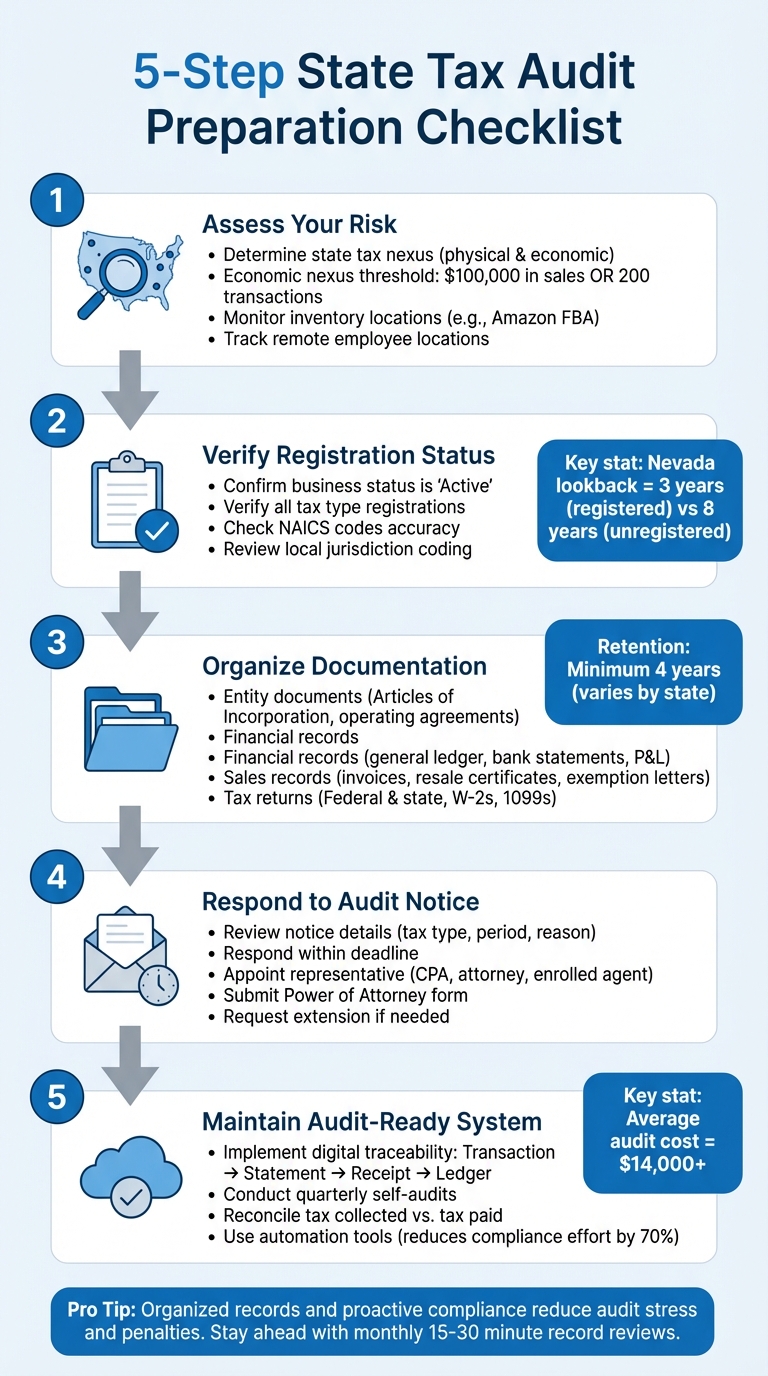 5-Step State Tax Audit Preparation Checklist for Businesses