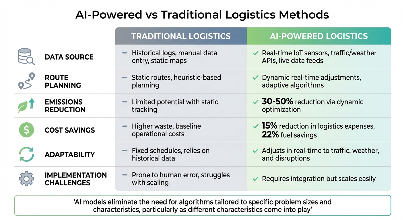 AI vs Traditional Logistics: Emissions, Costs, and Efficiency Comparison