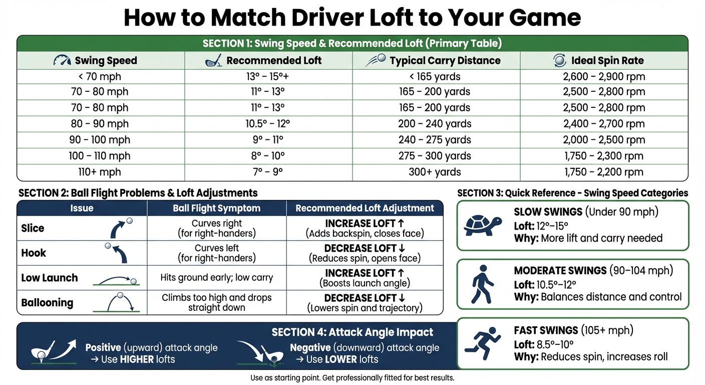 Driver Loft Selection Guide by Swing Speed and Ball Flight
