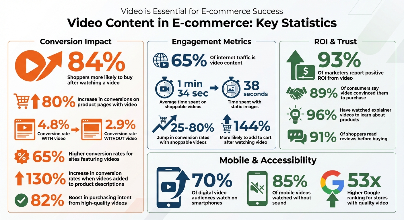 Video Content Impact on E-commerce Conversions and Engagement Statistics