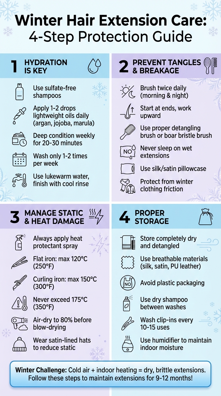 Winter Hair Extension Care: 4-Step Protection Guide