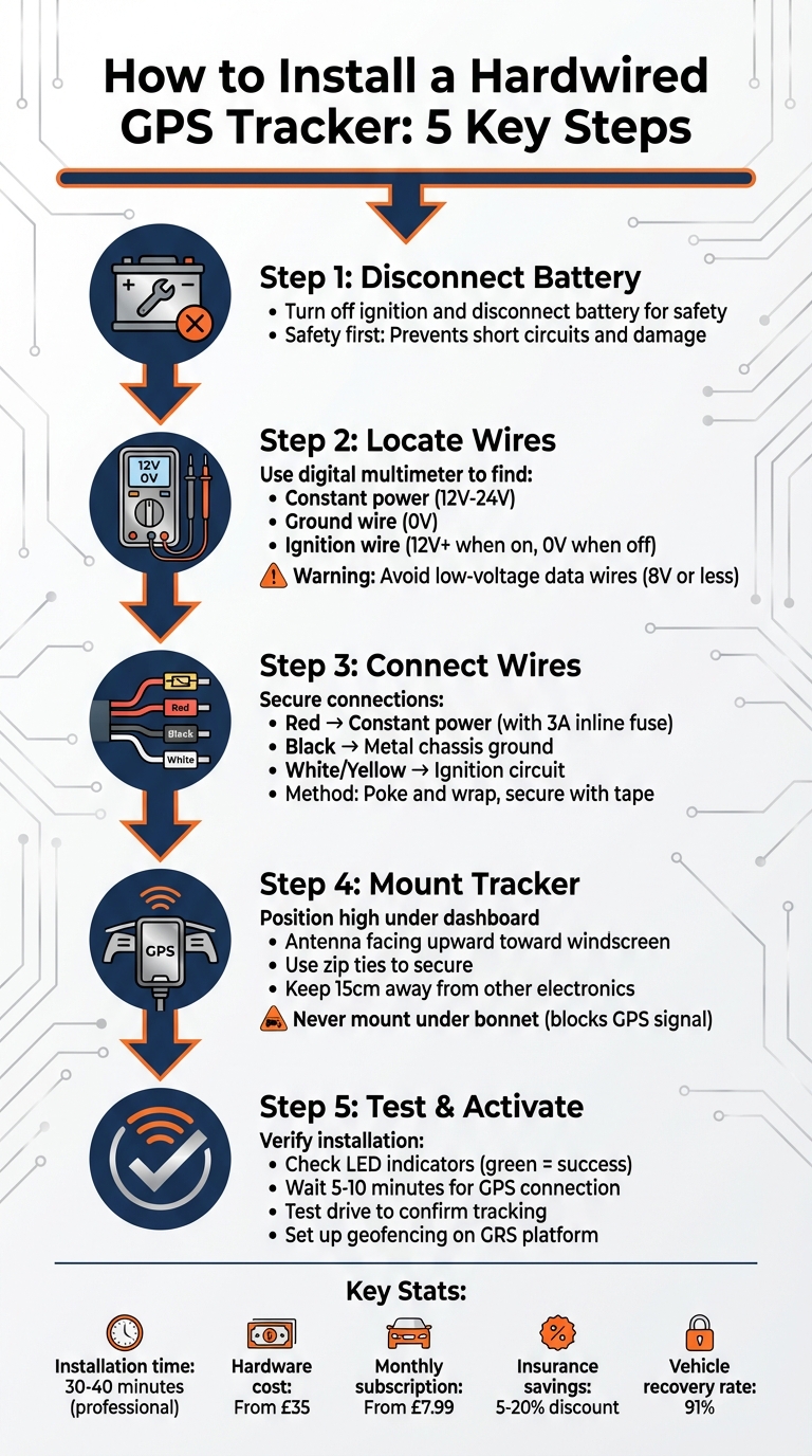 5-Step Hardwired GPS Tracker Installation Process