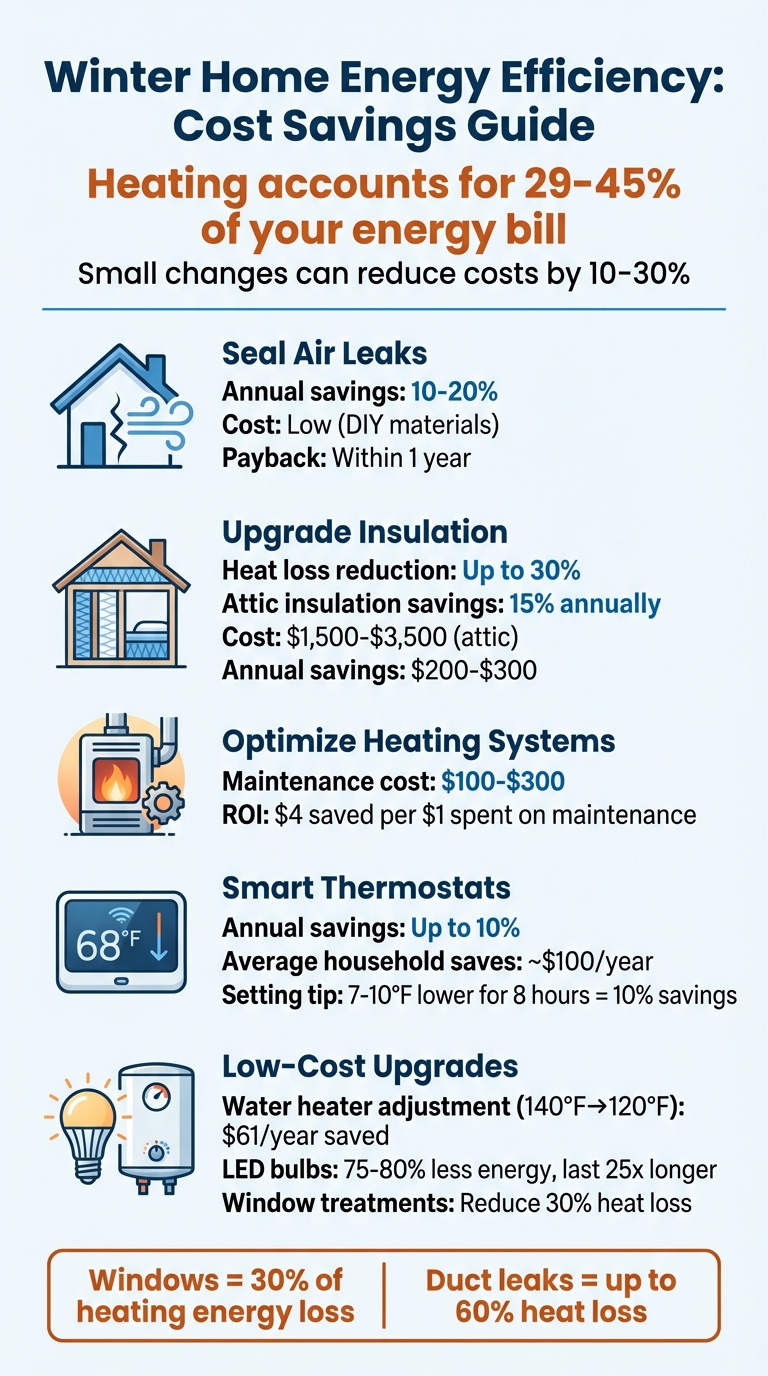 Winter Home Energy Efficiency: Cost Savings by Improvement Type